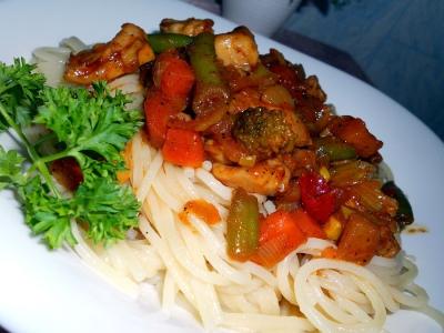 Рецепт Спагетти с овощами